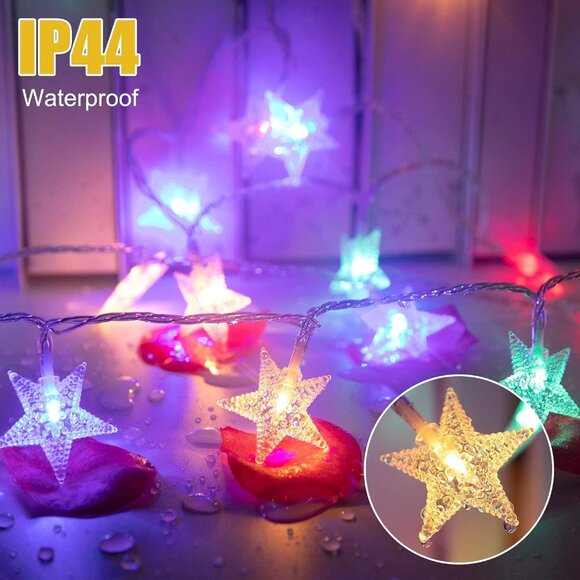 Star String Lights for Bedroom - 33 ft Plug-in Color Changing Star String Lights - Picture 5 of 8